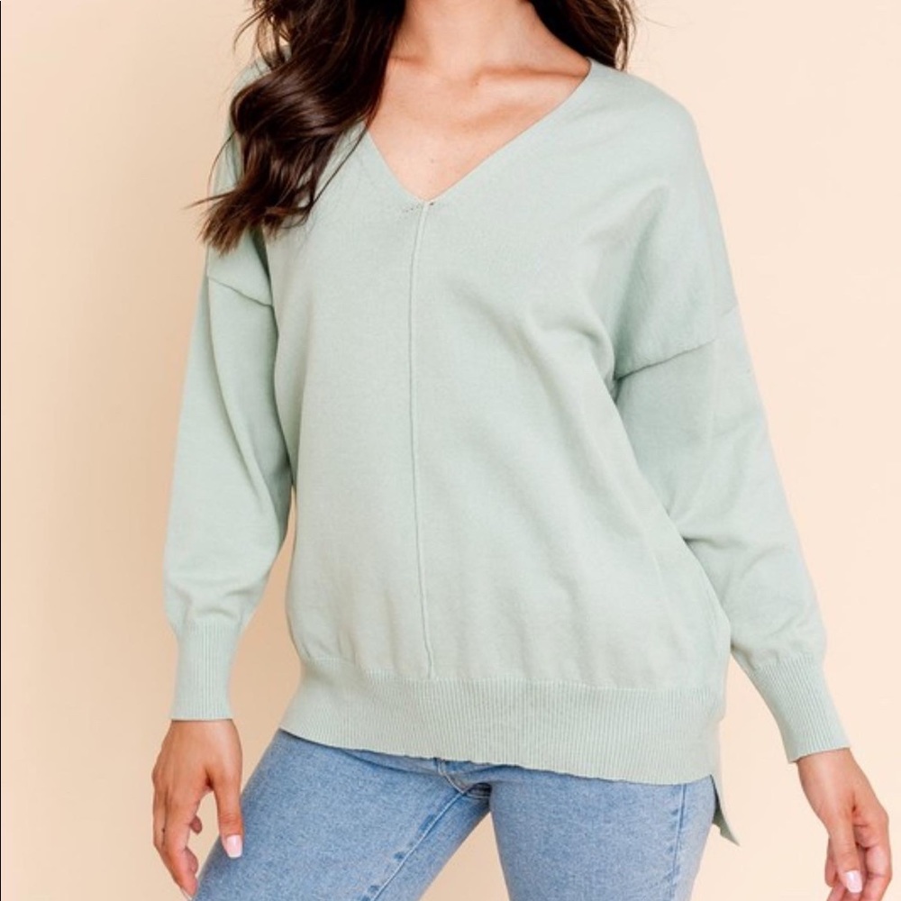 Mint v-neck top